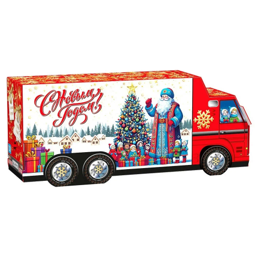 Подарок с конфетами «Малый Морозмобиль» 600г Стандарт